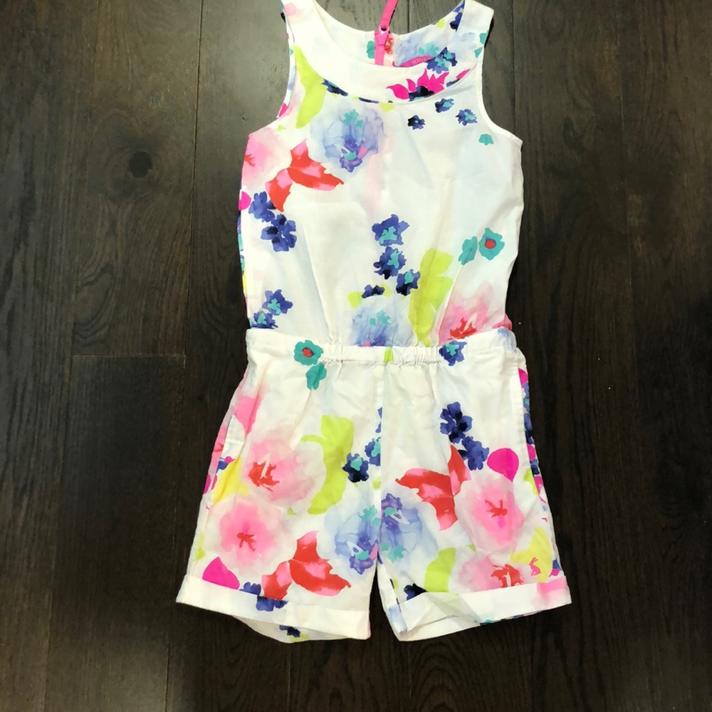 floral white romper